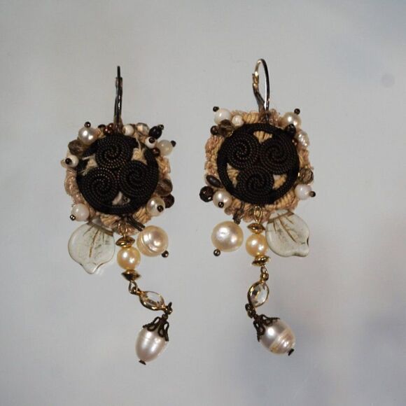 European Artisan Beaded Choker Necklace Earrings Set Boho Festival Hippie - Picture 5 of 10